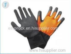 Puncture Resistance Safety Working Latex Coated Gloves With Fluorescent Liner