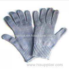 Personalised Grey Cut Resistant Seamless Fabric Knitted Cotton Hand Gloves