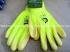 Unbreathed Style Nitrile Work Gloves With Knitted Seamless Yellow Ployester Liner