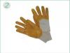 M Leather Cut Resistance Yellow Nitrile Coating Work Gloves For Assembling Parts