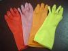 Waterproof Flock Lined Orange Rubber Latex Household Glove Customized