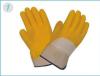 Yellow Puncture Resistance Medium Duty Latex Coated Gloves For Outdoor Work