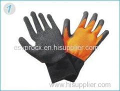 Customized Durable Latex Coated Gloves With Fluorescent Liner For Warehousing Construction