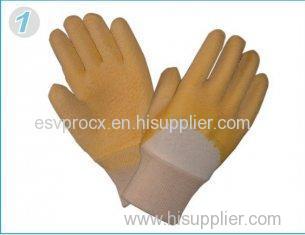 Custom Wrinkle Finish Medium Duty Latex Coated Gloves For Construction