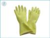 Household working Diamond Finish Yellow Latex Coated Gloves With Smooth / Flock Liner