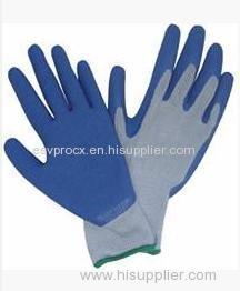 Wrinkle Finished Abrasion Resistance Nature Color Latex Coated Gloves For Garden Working