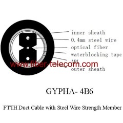 FTTH Duct Cable 4 core with 0.4mm Steel Wire strength member