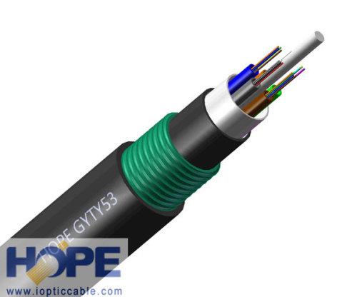 12~144 Cores Singel-mode/Multimode SM G652D GYTY53 Armored and Double Sheathed Outdoor Fiber Optic Cable