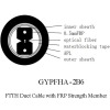 FTTH Duct Cable 2 core with 0.5mm FRP strength member