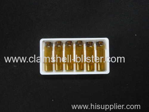 Plastic medicine vial blister packaging tray