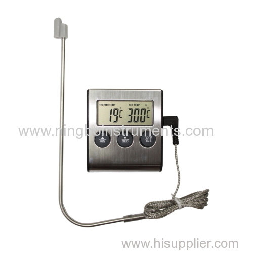 Digital thermometer with stainless steel case