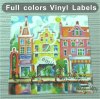 Custom Pearlescent Synthetic Vinyl Labels for Packing Labels,Full Colors Priting 40x40mm Vinyl Labels,Painting&Drawing L