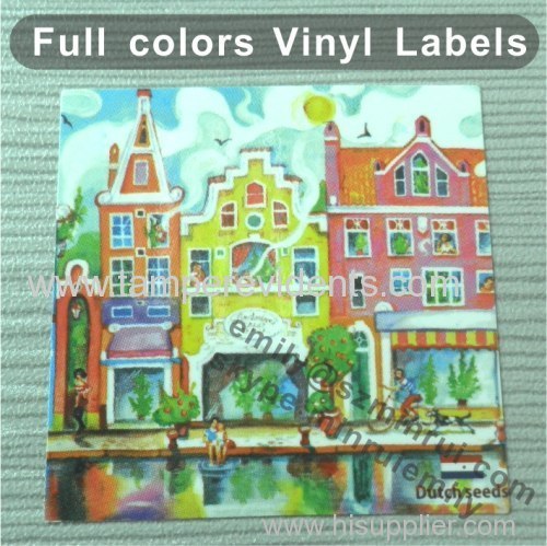 Custom Pearlescent Synthetic Vinyl Labels for Packing Labels,Full Colors Priting 40x40mm Vinyl Labels,Painting&Drawing L