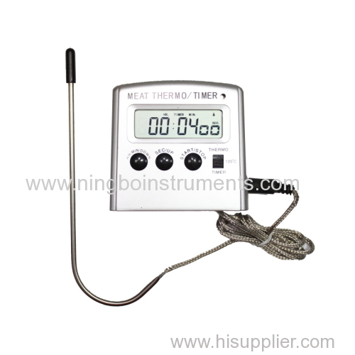 Digital cooking thermometer with timer