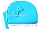 Zip Silicone Handbags For Ladies , Blue Butterfly Tie Novel Design