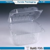 Clear plastic clamshell food containers