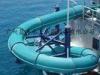 Blue Closed Tube Water Slide Fiber Glass Spiral Water Slides For Water Park Playground