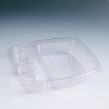 Clear plastic packaging food container with dividers