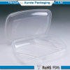 Clear plastic fast food container with dividers