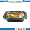 Disposable plastic food container with lid