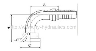 Elbow flange 90 degree SAE Flange 6000 PSI hydraulic cylinder with front flange 87691