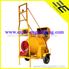 JZC350-EL Concrete Mixer with electric motor power and lifting & tipping hopper