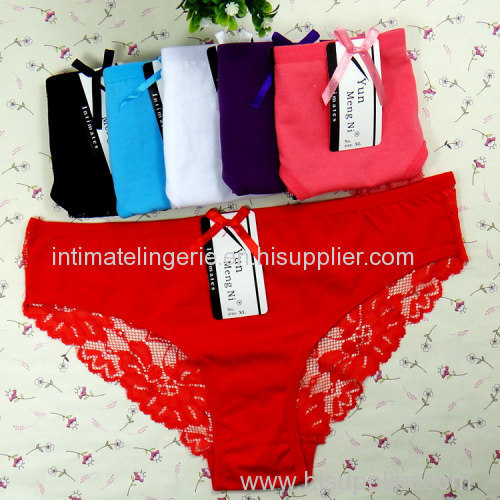 Pretty laced lady's hipster cotton bikini panties stretch lady brief sexy knickers underwear lingerie intimate underpant