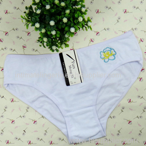 Plain embroidery lady's boyshort hipster cotton bikini panties stretch lady brief sexy underwear lingerie intimate under