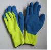 Wrinkle Blue Latex Coated Palm Warm Winter Gloves with Terry Brushed Liner