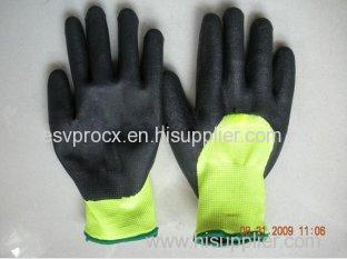 Custom XL Sandy Finished Durable Warm Winter Gloves With Nitrile Coated