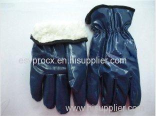 Snage Resistance Warm Winter Gloves With Nitrile Impregnation Palm, Back Sewing