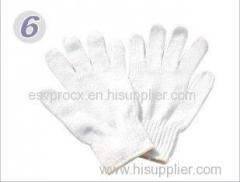 Garden Working White Knitted Bleached Poly / Cotton Gloves