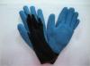 Wrinkle Finish Abrasion Resistance Blue Latex Coated Warm Winter Gloves