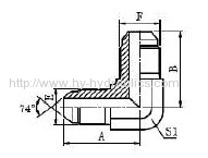 Carbon steel 90 elbow JIC male 74 cone high pressure hydraulic hose fitting