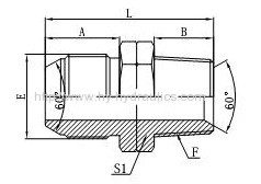 JIS gas male 60 degree cone/ NPT male adapters 1SN