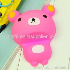 Muti-color small bear shape silicone mobile phone table holder