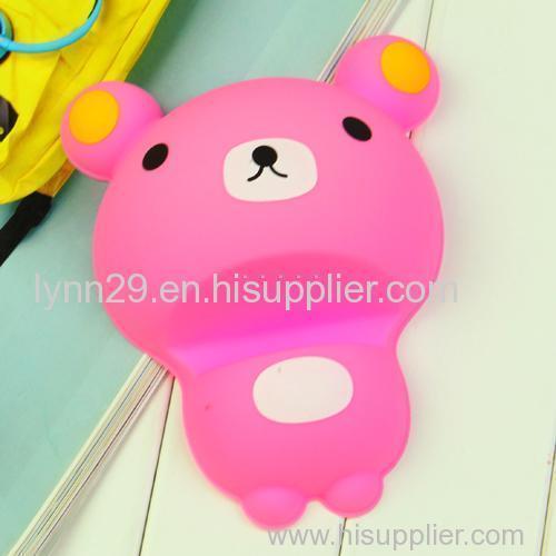 Muti-color small bear shape silicone mobile phone table holder