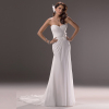 GEORGE BRIDE strapless Chiffon A-line wedding dress with handmade flowers at the side waist