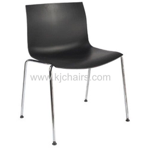 black pp plastic seat with chrome frame chair