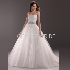 GEORGE BRIDE crystal beaded waist layers of tulle traditional ball gown