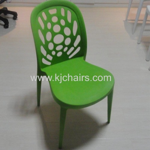 black pp plastic seat with chrome frame chair