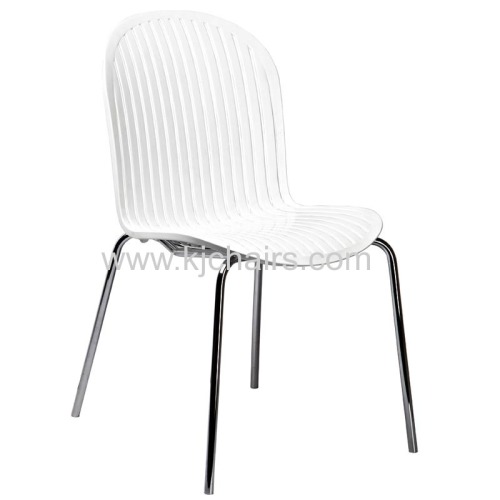 black pp plastic seat with chrome frame chair