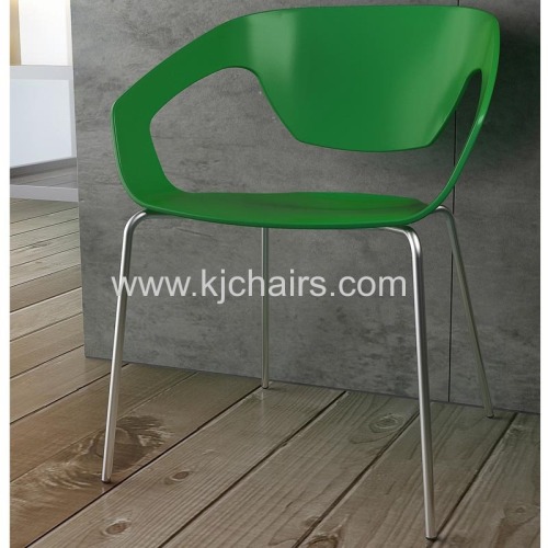 black pp plastic seat with chrome frame chair