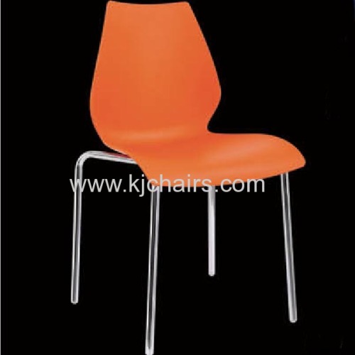 bottle gourd sharp pp plastic chair with chrome frame