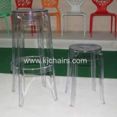 transparent PC round barstool without adjustable