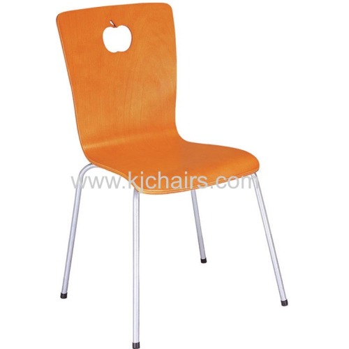 Simple design iron frame bentwood chair