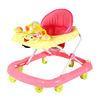 Red Plastic Adjustable Baby Walker 6 Wheel Kids Walker With Musical for Girls