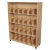 Library Wooden Cube Bookcase With Rolling Wheels / Powder Coated Tube DX-121