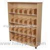 Library Wooden Cube Bookcase With Rolling Wheels / Powder Coated Tube DX-121