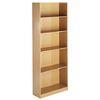 5 Tier Walnut Wooden Cube Bookcase Bookshelf Furniture Free Standing DX-136